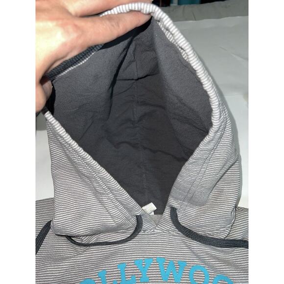 Dollywood Hoodie Sweatshirt Size S Gray Striped Blue Butterfly Dolly Parton - Picture 7 of 16